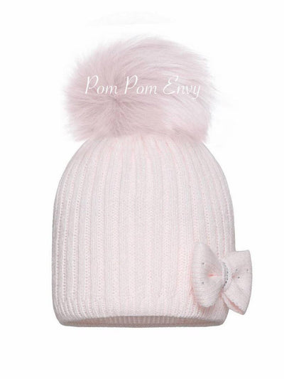 Twinkle Bow Pom Pom Hat - 2 Colours