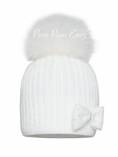 Twinkle Bow Pom Pom Hat - 2 Colours