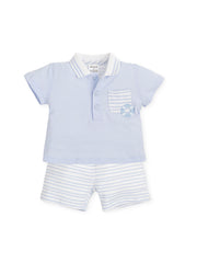 Tutto Piccolo Baby Boy Blue Stripe Short Set
