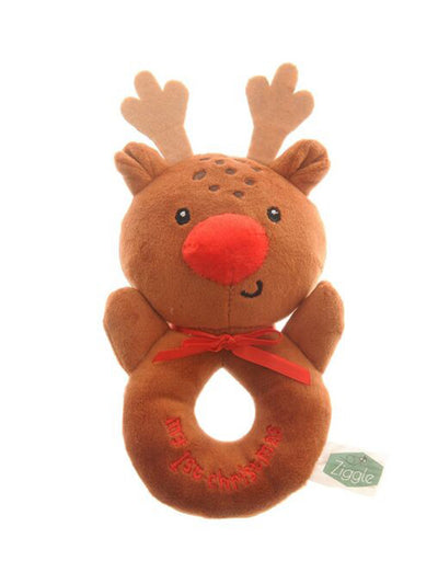 My First Reindeer Plush Baby Rattle