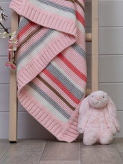 Pink & Grey Stripes Blanket