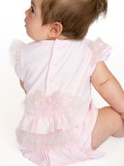Pink Sparkle Bow Romper