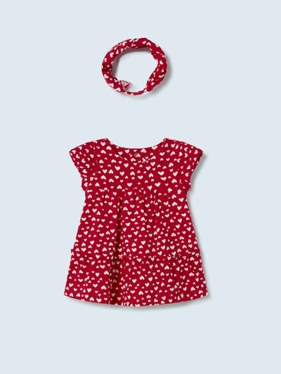 Mayoral Baby Girl Heart Dress with Headband - 2 Colours