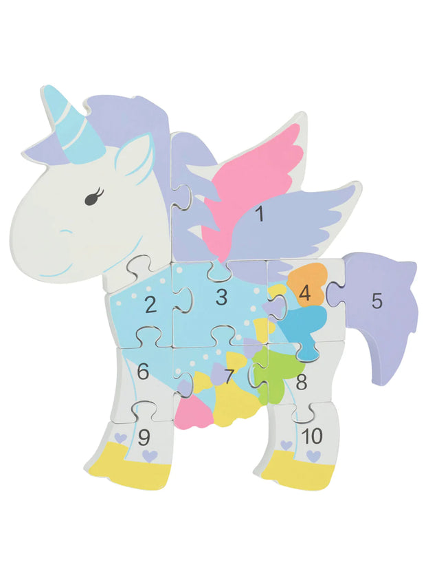 1 - 10 Wooden Unicorn Puzzle