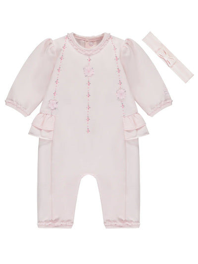 Emile et Rose Dixie Pink Floral Babygrow with Headband