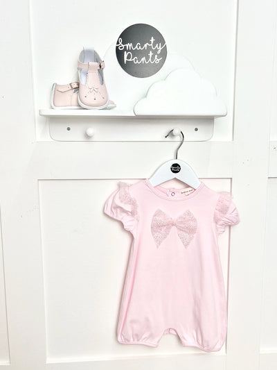 Pink Sparkle Bow Romper