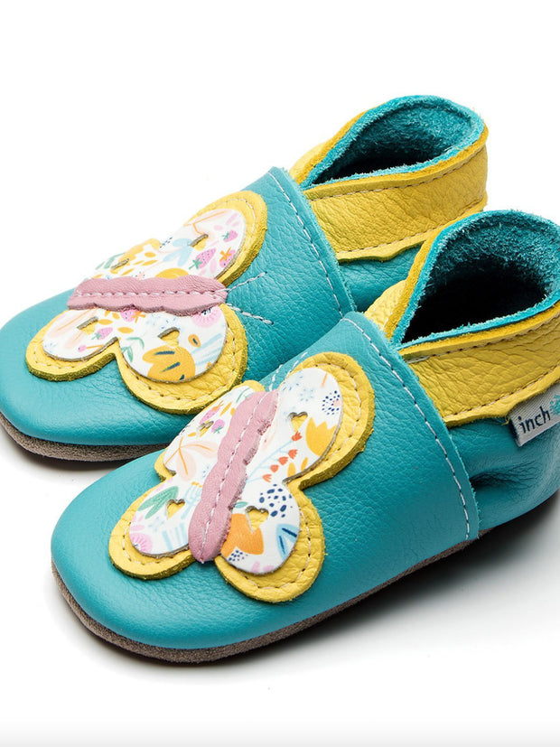 Turquoise Butterfly Soft Shoes