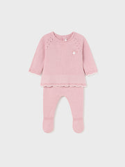 Mayoral Baby Girl Pink Knitted Outfit Set