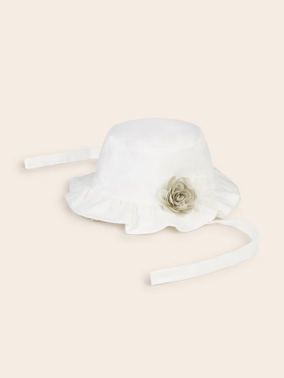 Mayoral Baby Girl Off-White Frill Sun Hat