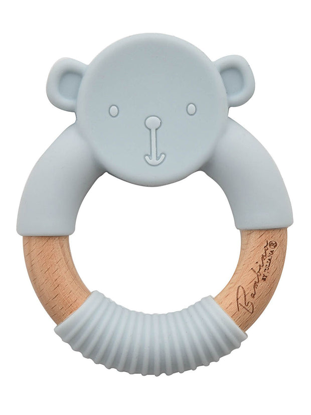 Bambino Silicon and Wood Bear Teether - 3 Colours