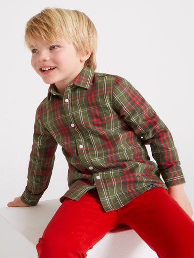 Mayoral Boy Red Checked Long-Sleeve Shirt