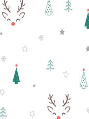 Reindeer & Trees Christmas Muslin