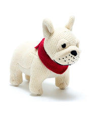 Knitted Bull Dog Baby Rattle