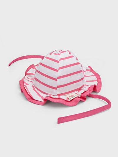 Mayoral Baby Girl Pink Stripe Reversible Sun Hat
